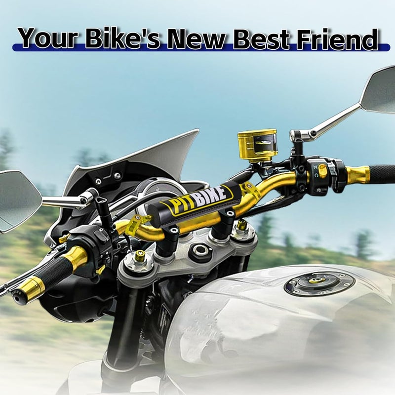 DAYIMADE 7/8" Pit Bike Handlebars with Foam Pad – Motorcycle Handlebars for CRF YZF KXF KLX RMZ DRZ Dirt Bikes, ATV, Quad, E-Bike Mods,T6 Aluminum 7/8 Motorcycle Handlebar Upgrade (Gold) - Image 5